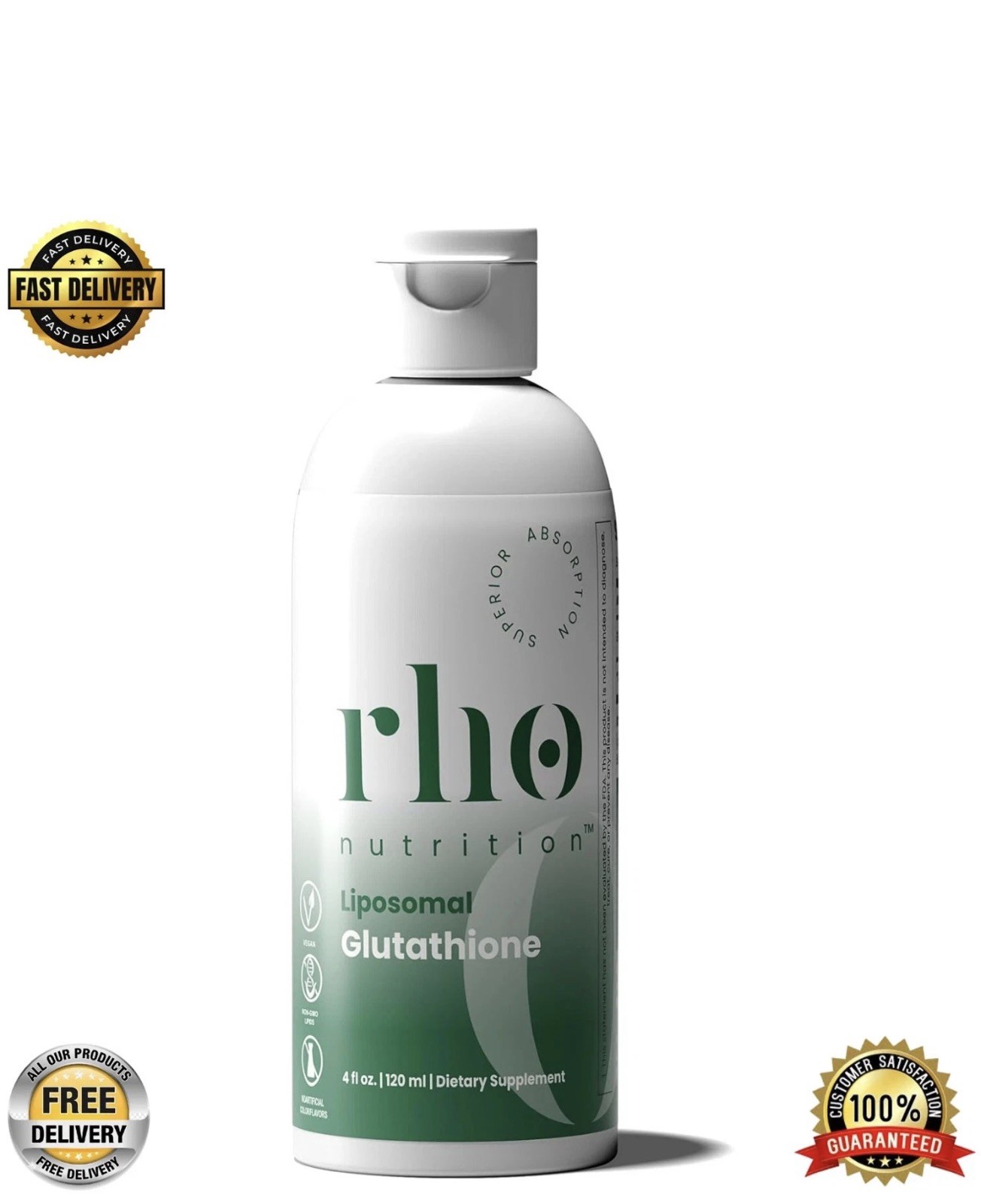 Rho Nutrition Liposomal Glutathione 4 oz / 120 mL – New/Sealed! Exp 9/2027
