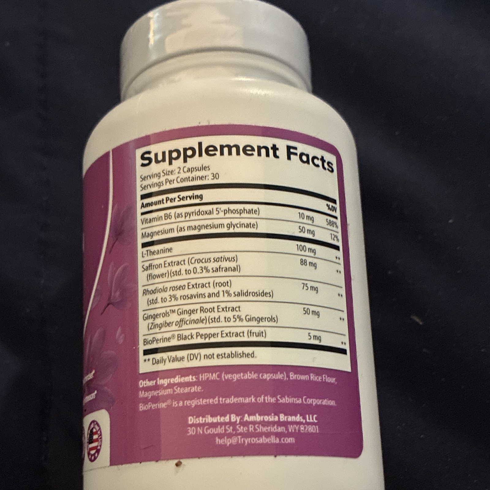 Rosabella Saffron Blend Mood & Emotional Support 100% Pure, 60 Capsules