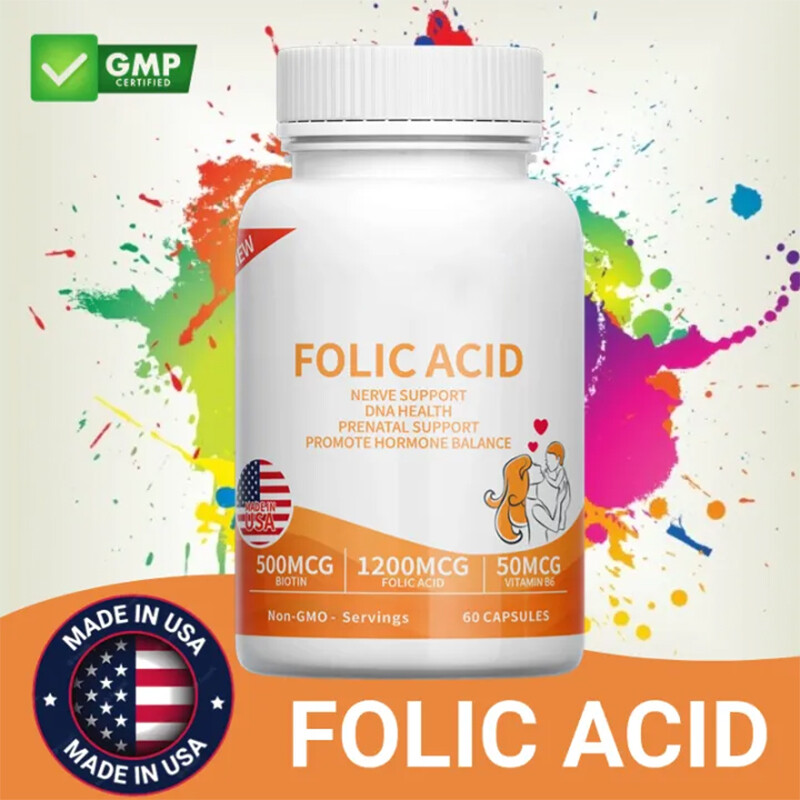 FOLIC ACID NERVE SUPPORT DNA HEALTH PRENATAL SUPPORT PROMOTE HORMONE BALANCE