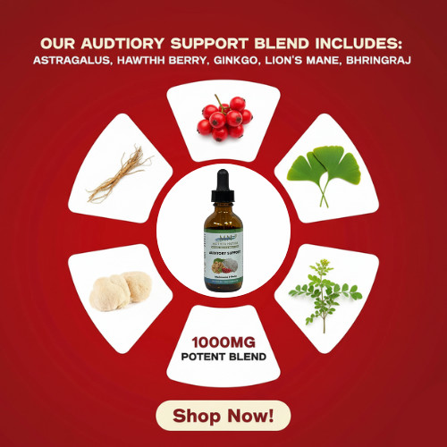 Organic Ear Health Liquid Drops Lion’s Mane Ginkgo Astragalus Hawthorn Berry