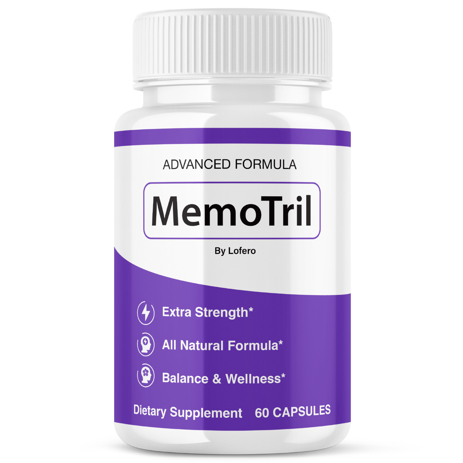 Memo Tril Nootropic Natural Formula Brain Supplement, MemoTril Pills (60Ct)