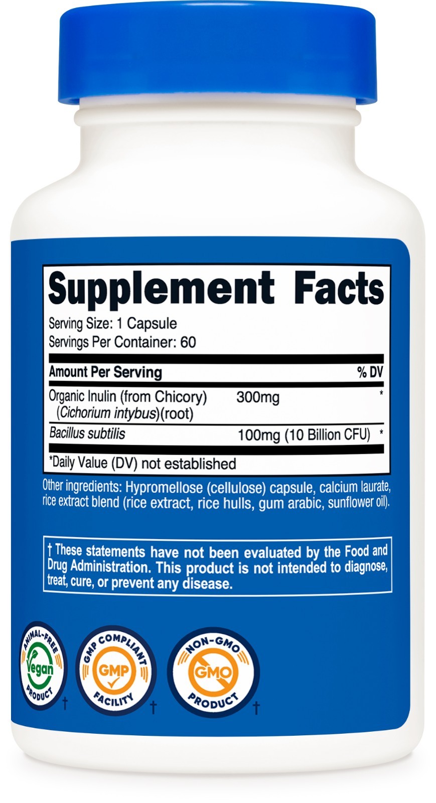 Nutricost Bacillus Subtilis (10 Billion CFU) 60 Capsules – Vegan, Gluten-Free