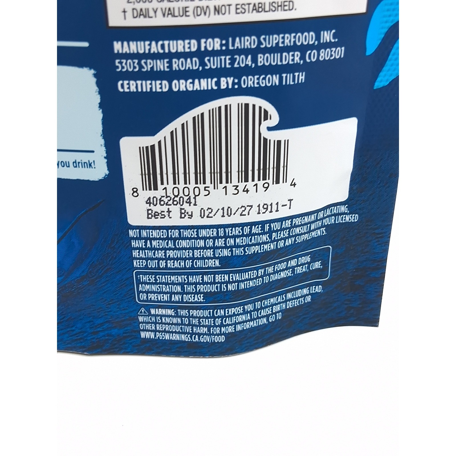 Laird Focus and Memory Mushrooms Lion’s Mane L-Theanine 3.17 oz BB 2/2027