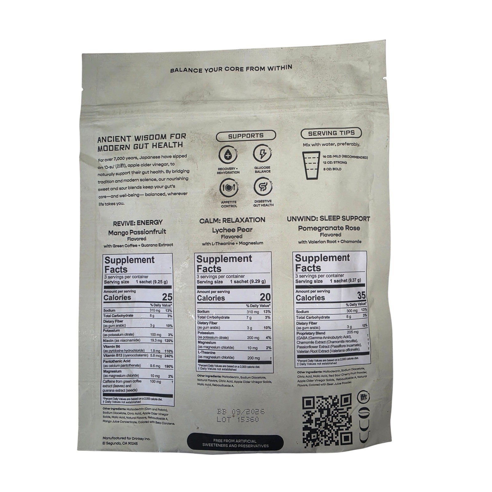 2pk SUU Circadian Rhythm Support Drink Mix Variety Pack 9 Count 2.95oz