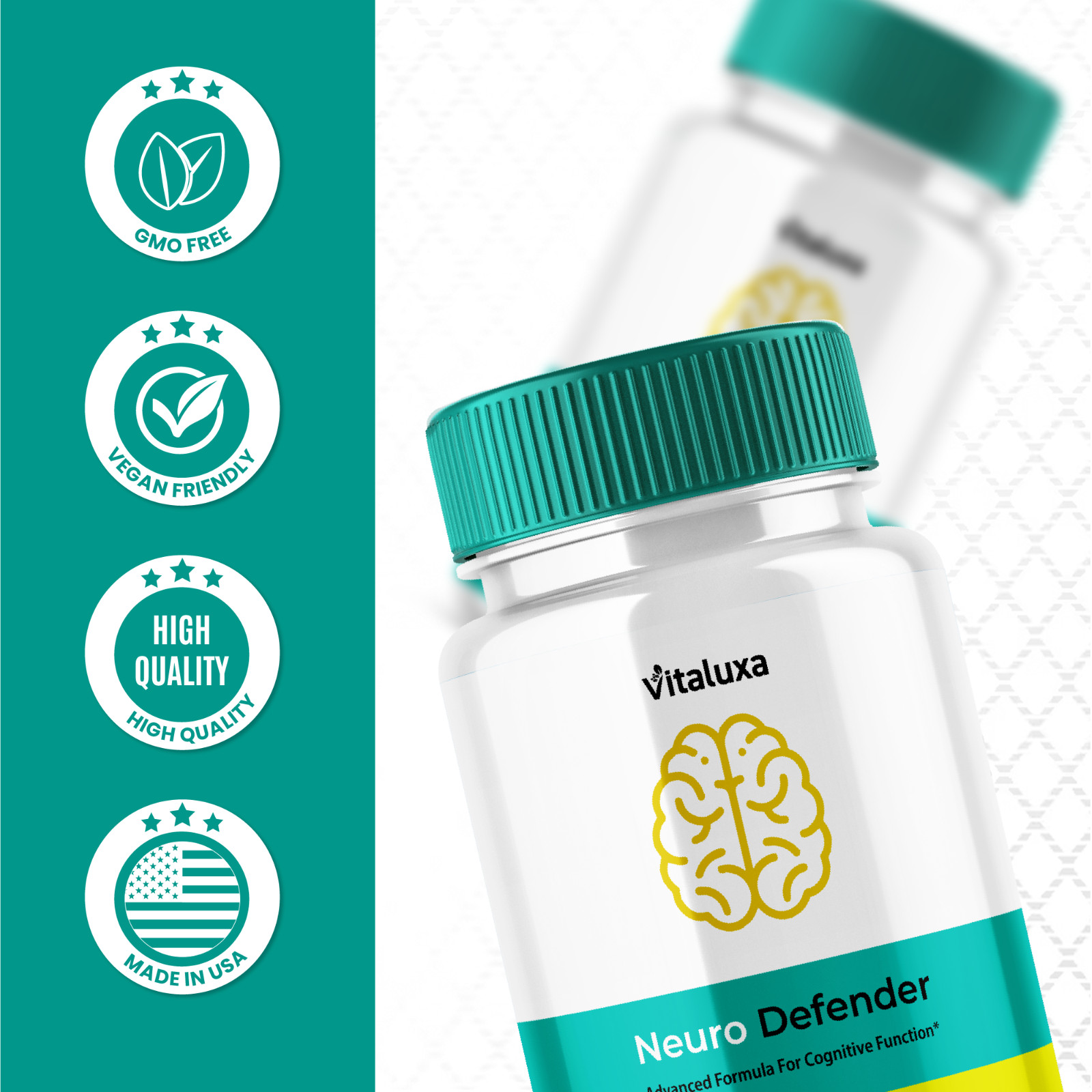 Neuro Defender Cognitive Pills for Enhanced Memory & Brain Support (60 Capsules)
