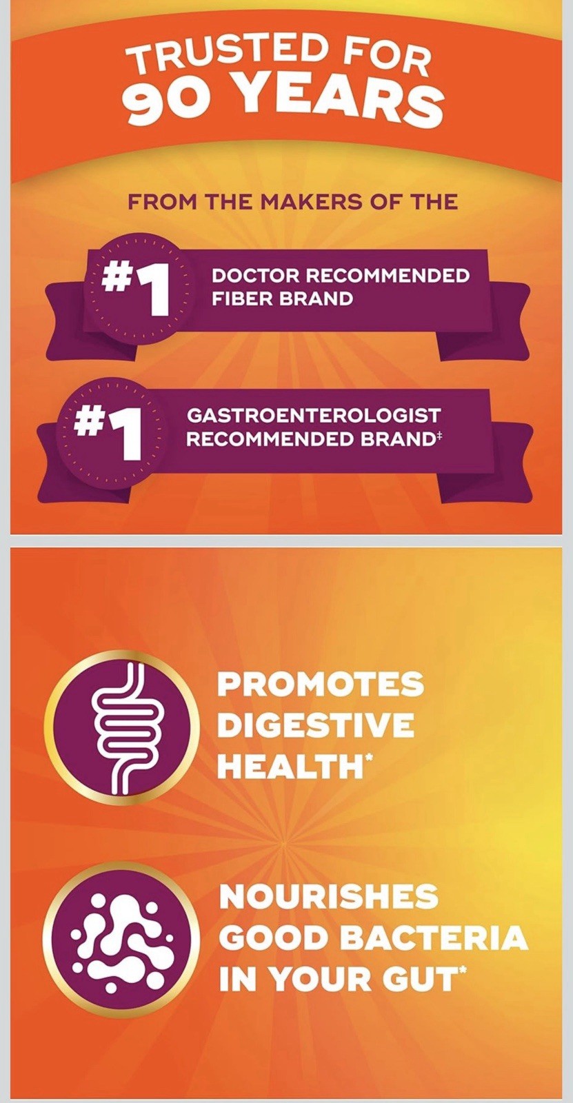 Metamucil Fiber Gummies Digestive Support Prebiotic No Sugar Added Orange 120