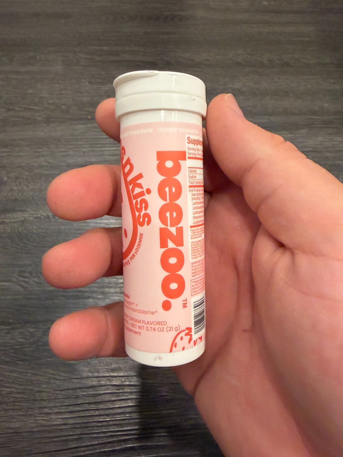 Beezoo Oral Probiotic Strawberry Fizz Tabs Kiss-Ready Fresh Breath 21 Tabs