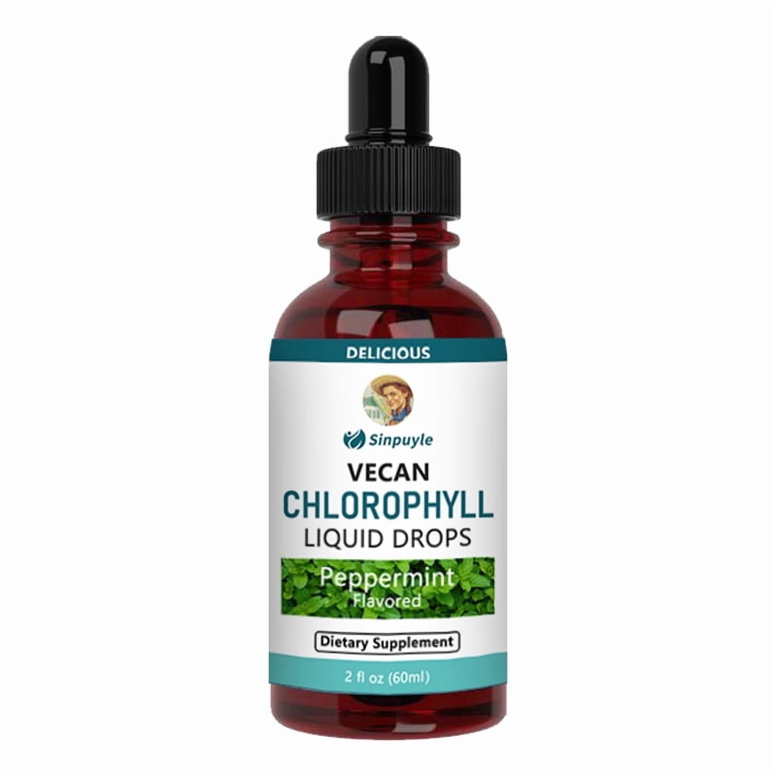 Sinpuyle Vegan Chlorophyll Liquid Drops,Peppermint Flavored,1Bottle 2fl oz 60ml