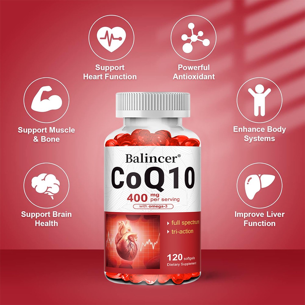 CoQ10 400mg with Omega 3 | Heart & Energy Support 30/60/120 Softgels