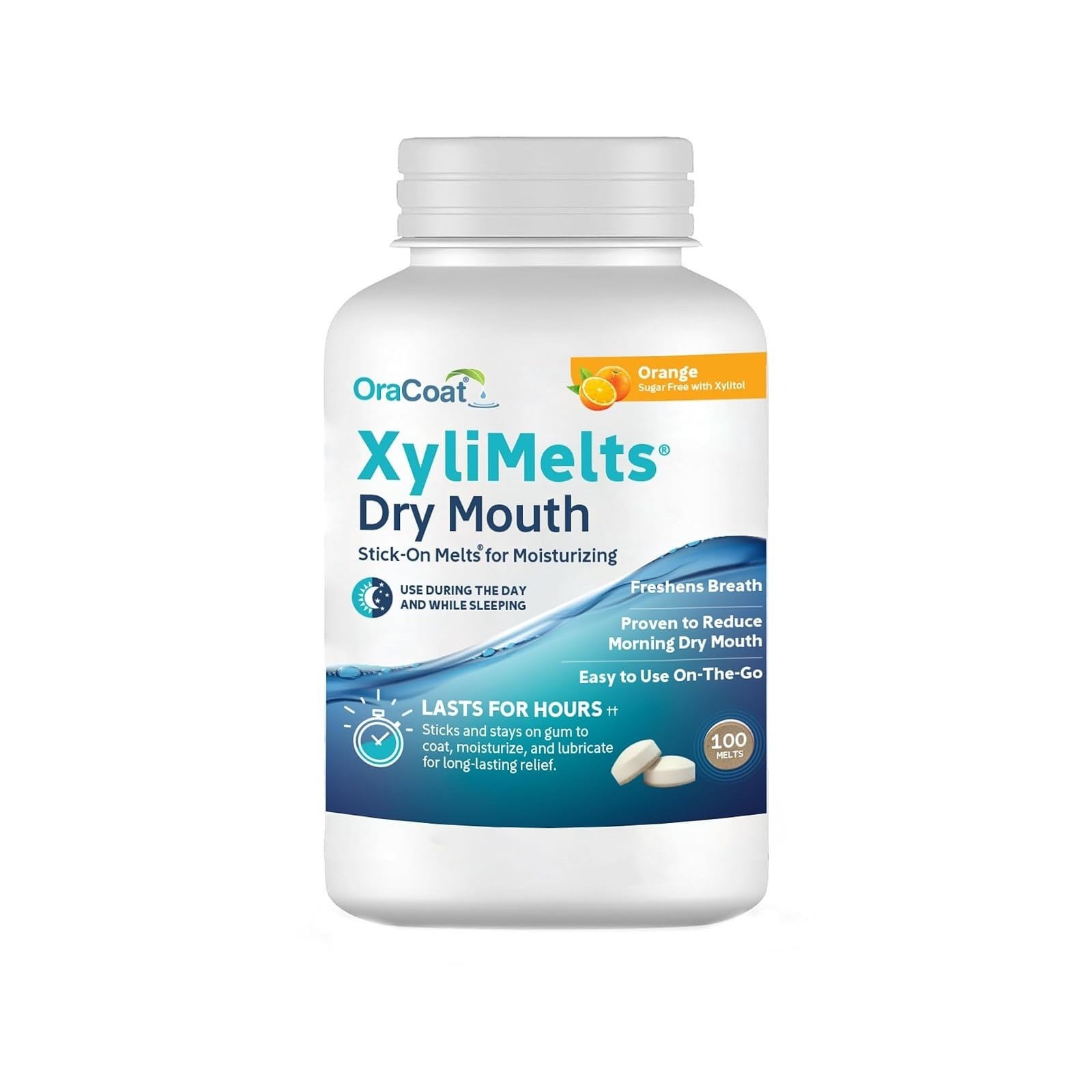 OraCoat XyliMelts for Dry Mouth – 100 Sugar Free Discs, Berry Flavor