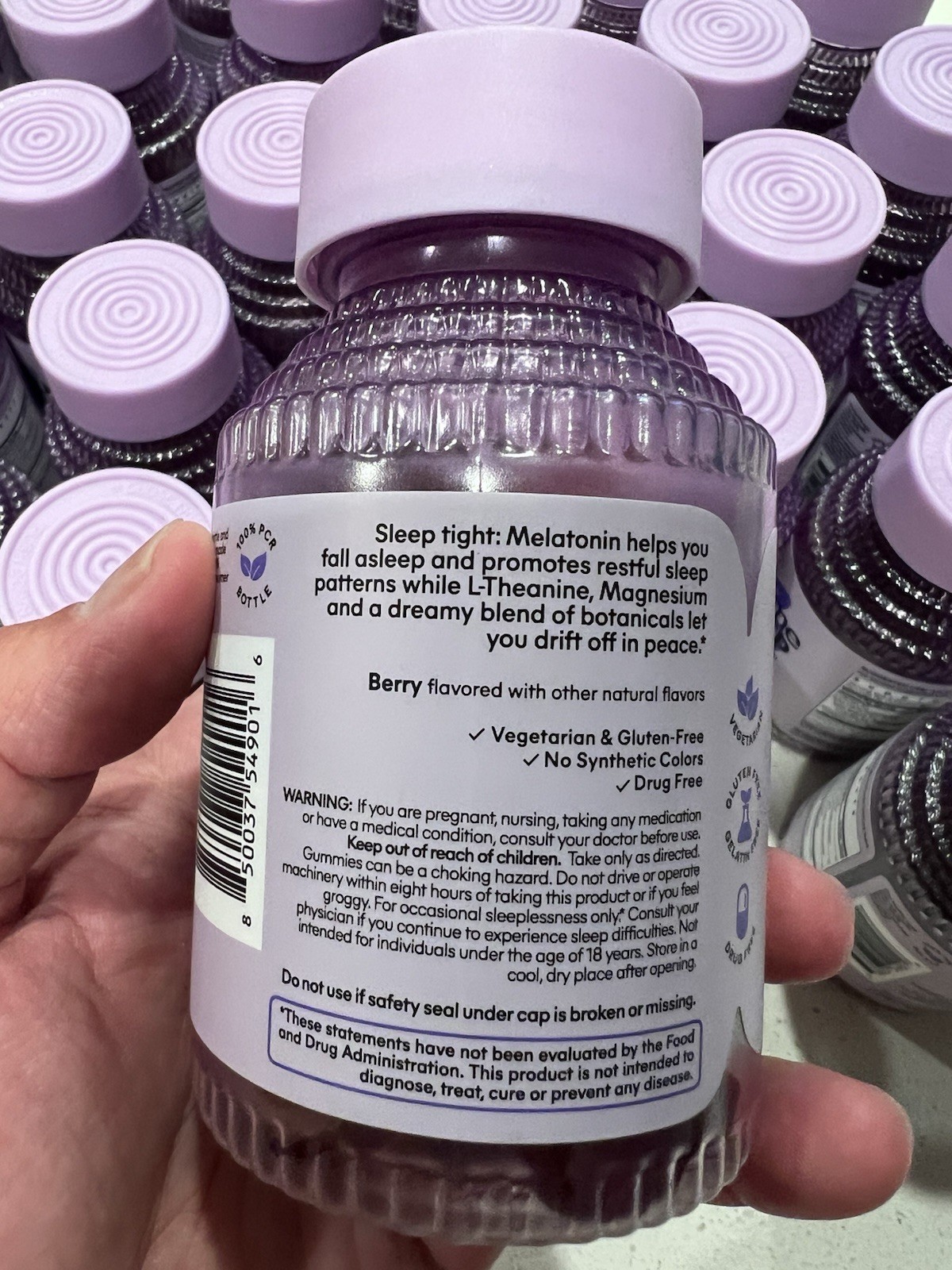 lemme Sleep Tight Gummies Melatonin Magnesium Berry Flavor 60 Vegetarian