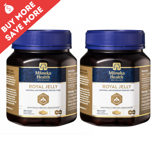 2 x Manuka Health Royal Jelly 365 Capsules Immune Support Natural Antioxidant NZ