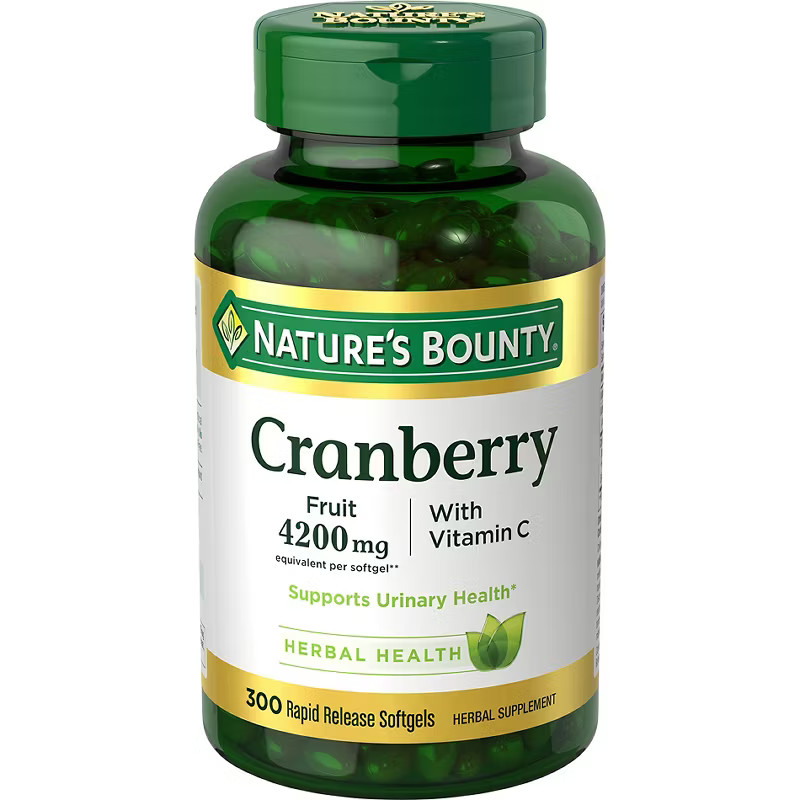 Nature’s Bounty Cranberry Fruit 4200 mg 300 Softgels Rapid Release EXP-08/2027
