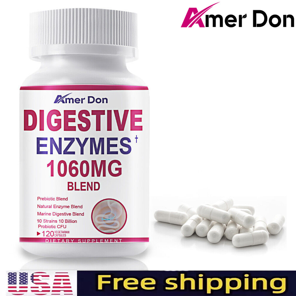Digestive Enzymes Prebiotic&Probiotics Gas,Constipation&Bloating Relief 120