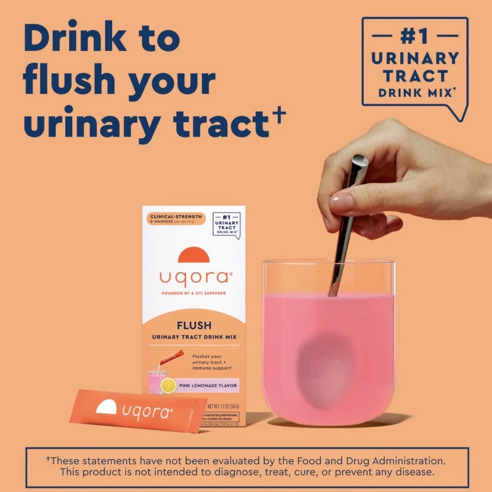 uqora Flush Pink Lemonade Drink blend 10 + Defend 60 Capsules + Promote 30
