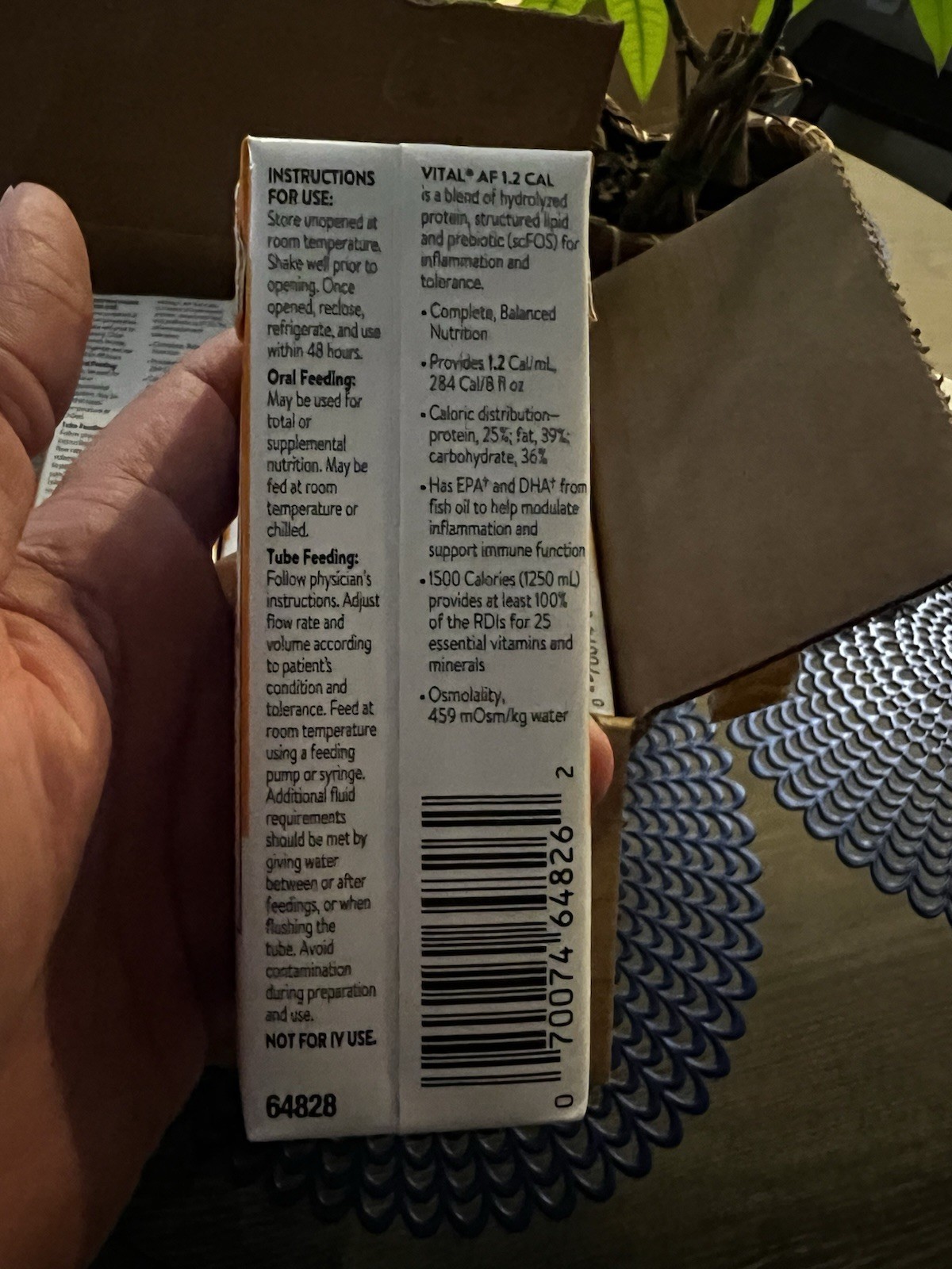 Vital AF 1.2 Cal Vanilla Flavor 8 oz. Carton Ready to Use, 64828, NEW Case of 24