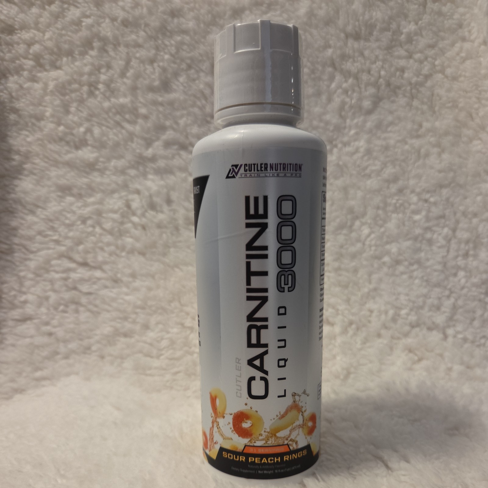 Cutler Nutrition Carnitine Liquid 3000 Sour Peach Rings All Natural 16 fl oz