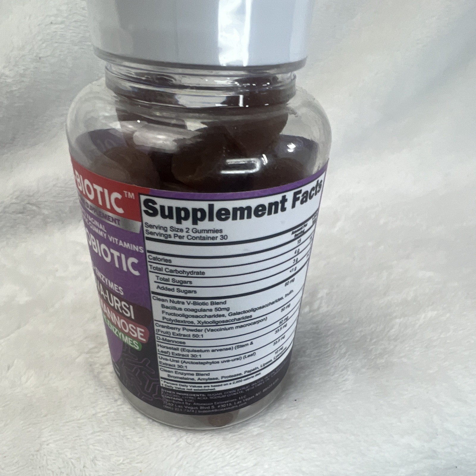 Clean Nutra V-Biotic Women’s Vaginal Probiotic Gummies Cranberry 60 GF 10/26