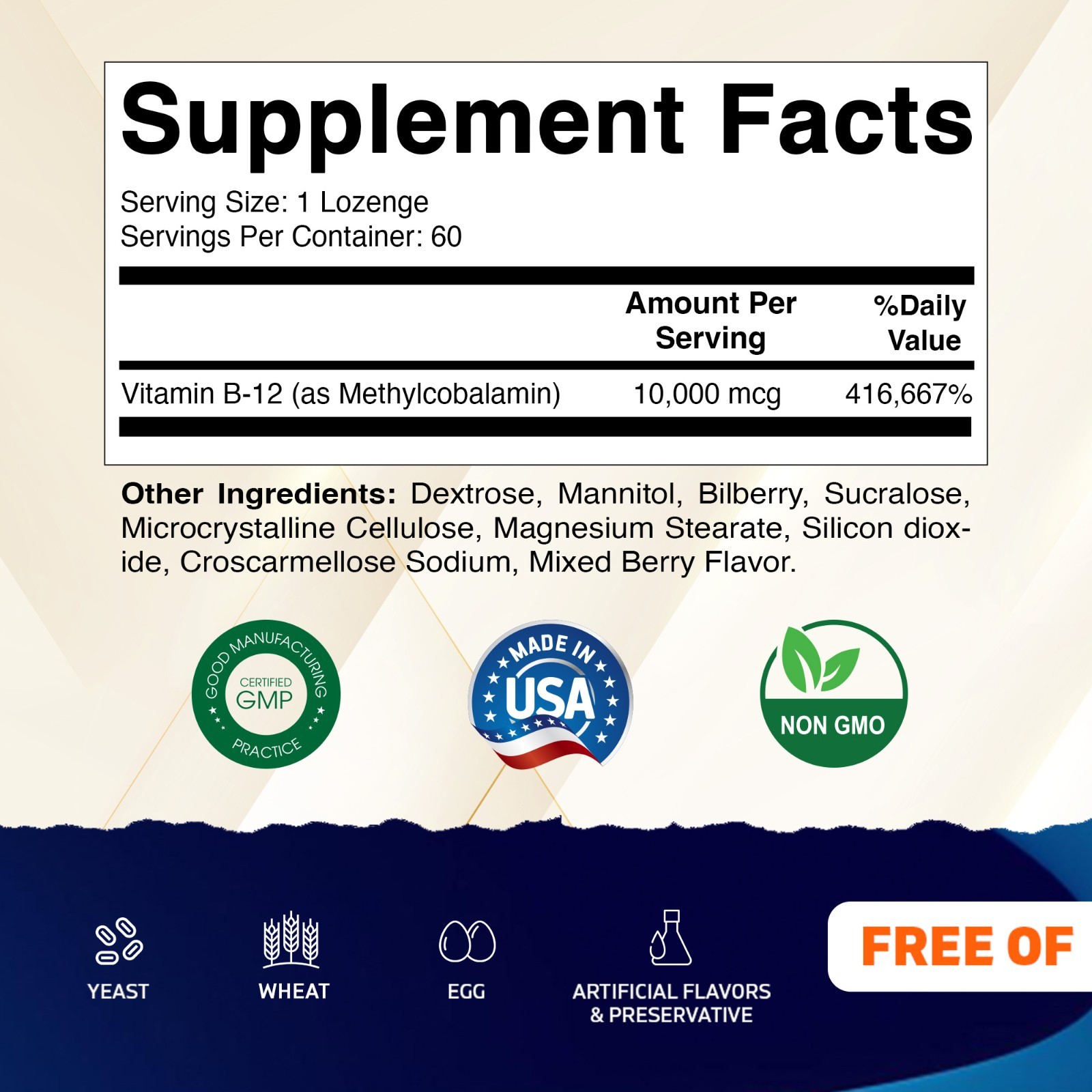 2-PackVitamatic Methyl B12 (Methylcobalamin) 10,000 mcg- 60 Lozenges