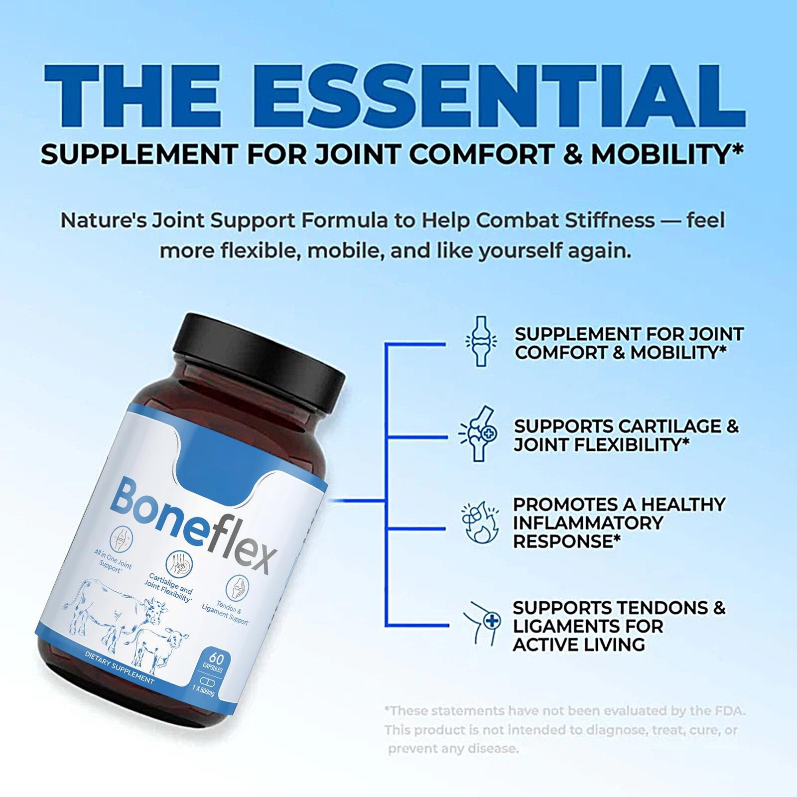 Boneflex Capsules Premium Joint Support Supplement for Knee & Cartilage Health
