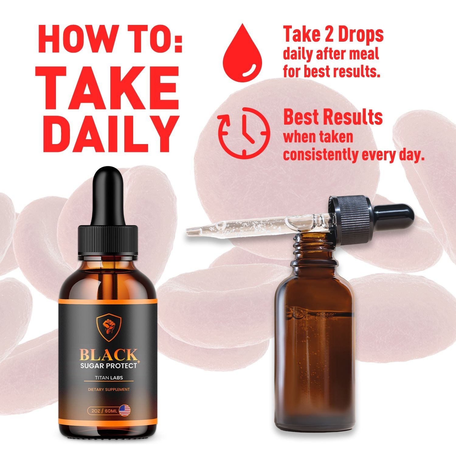 (3 Pack) Black Sugar Protect Drops Advanced Blood Support Supplement 90 Servings