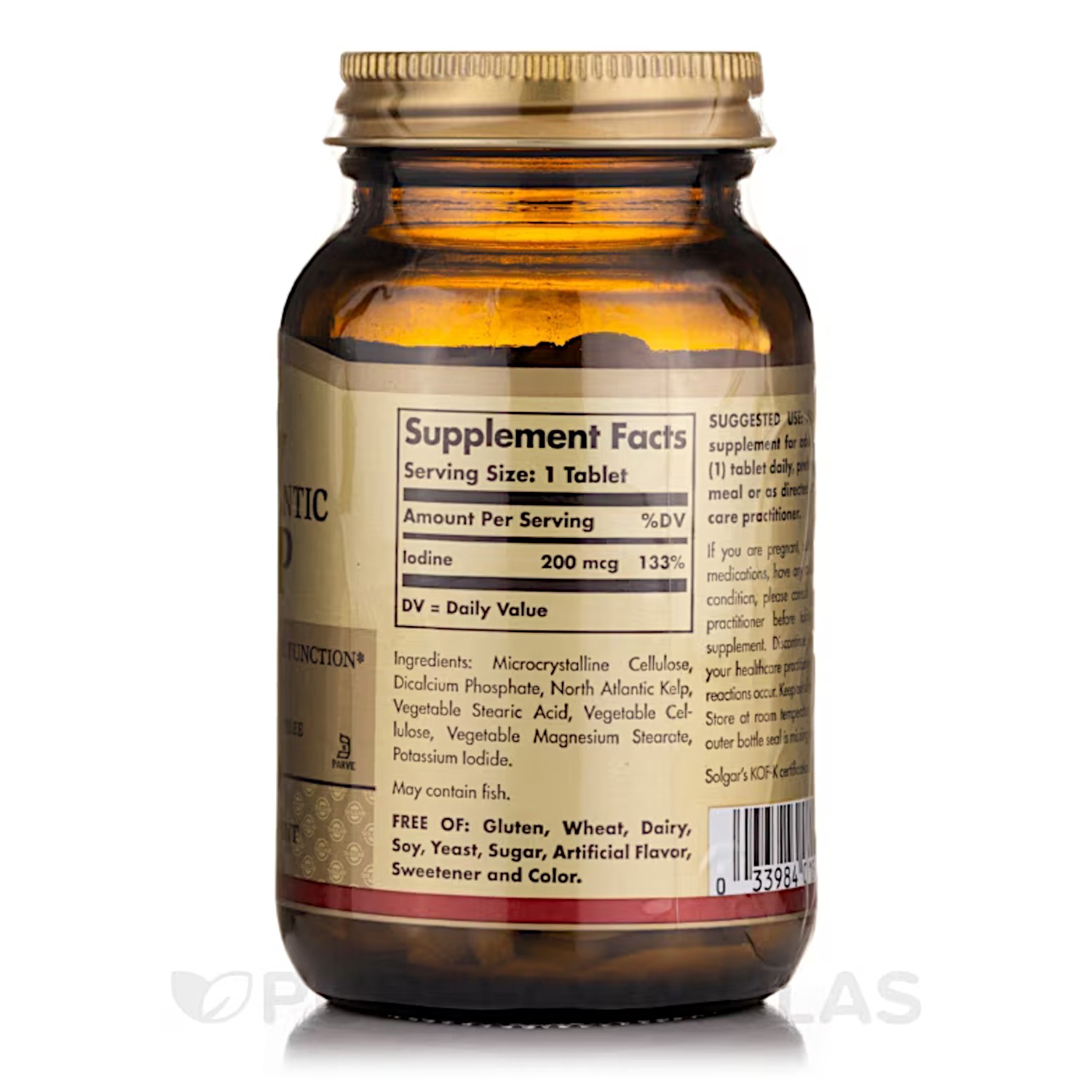 Solgar North Atlantic Kelp,Natural Iodine Source,Thyroid Supports,250VeganTabs