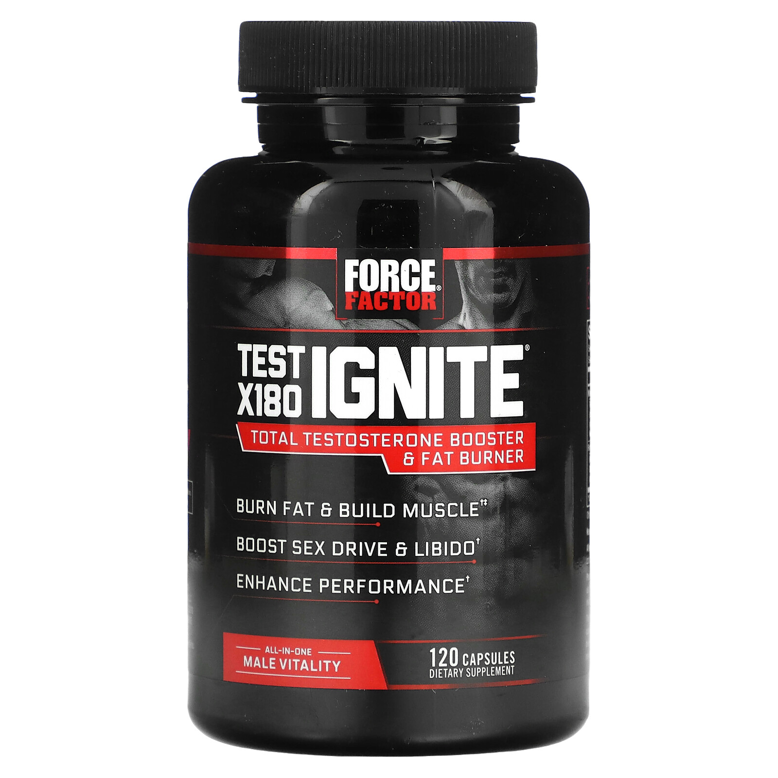 Test X180 Ignite, Total Testosterone Booster & Fat Burner, 120 Capsules