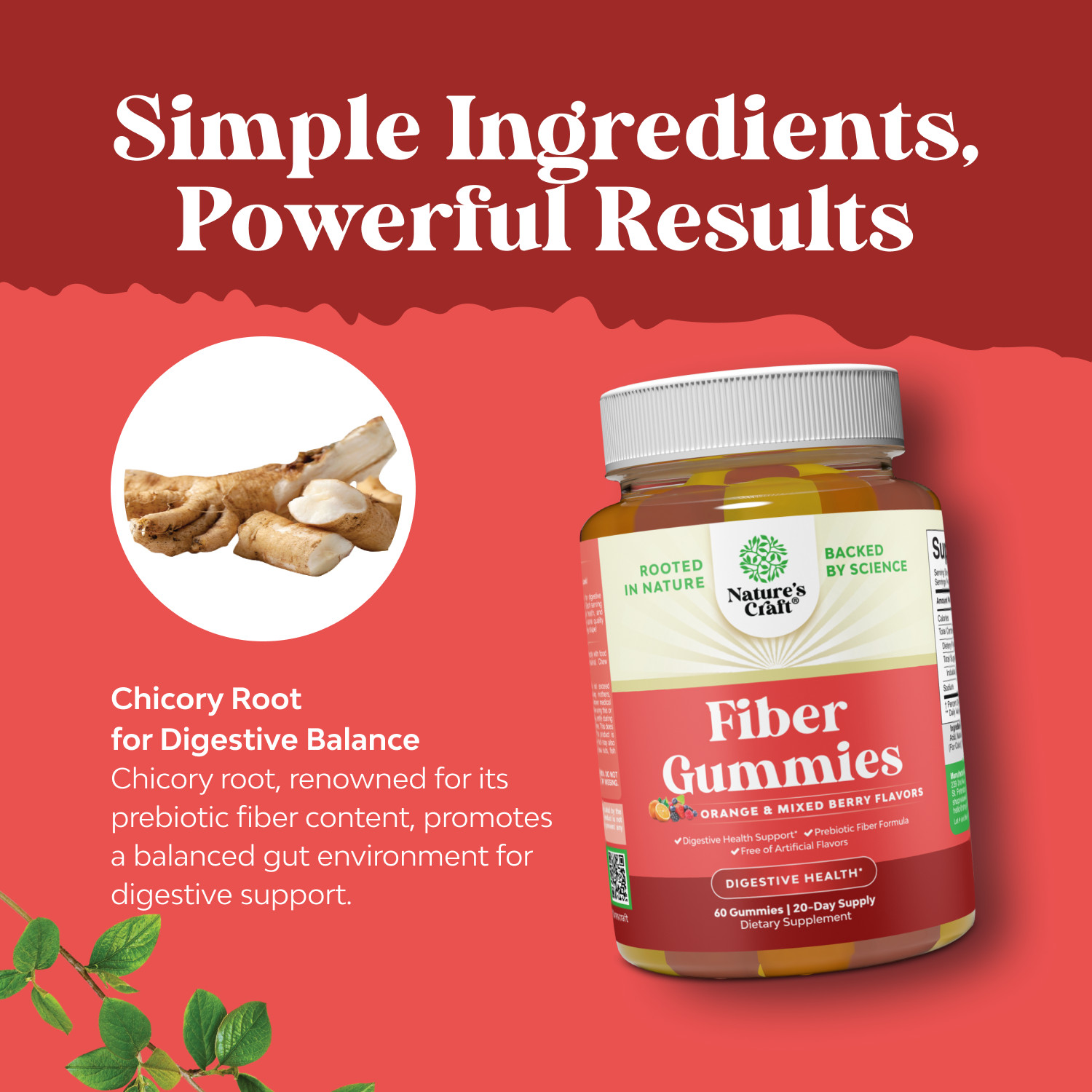 Tasty Prebiotic Fiber Gummies for Adults – High Fiber Supplement Gummies Vitamin