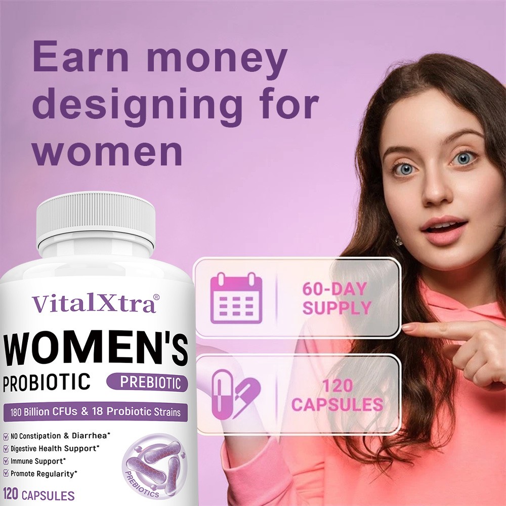 Probiotics For Women,W/ Prebiotics,Urinary Tract Health Bladder Support 120 Caps