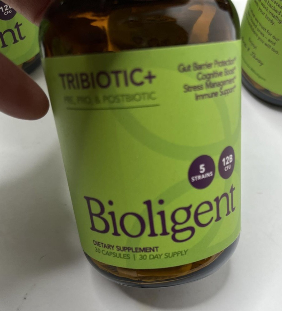 Bioligent 2pk TRIBIOTIC+ 30 Caps Pre Pro Postbiotic Gut Brain Immune Exp 05/27