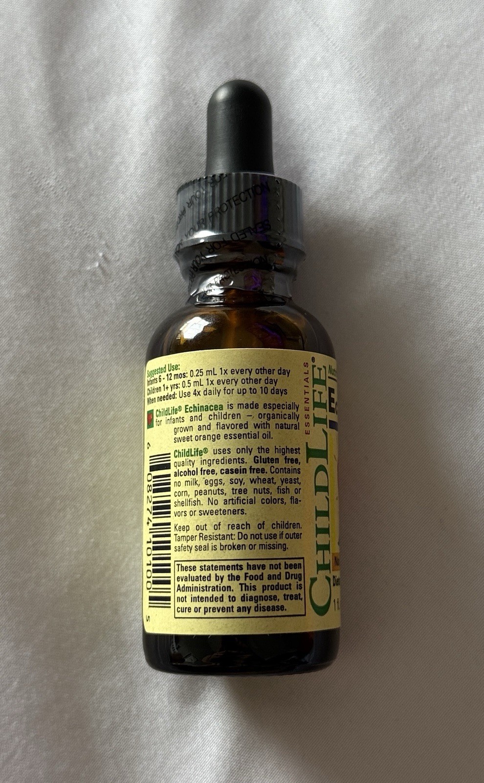 ChildLife Echinacea Drops Natural Orange Flavor Immune Support 1 fl oz (30 mL)