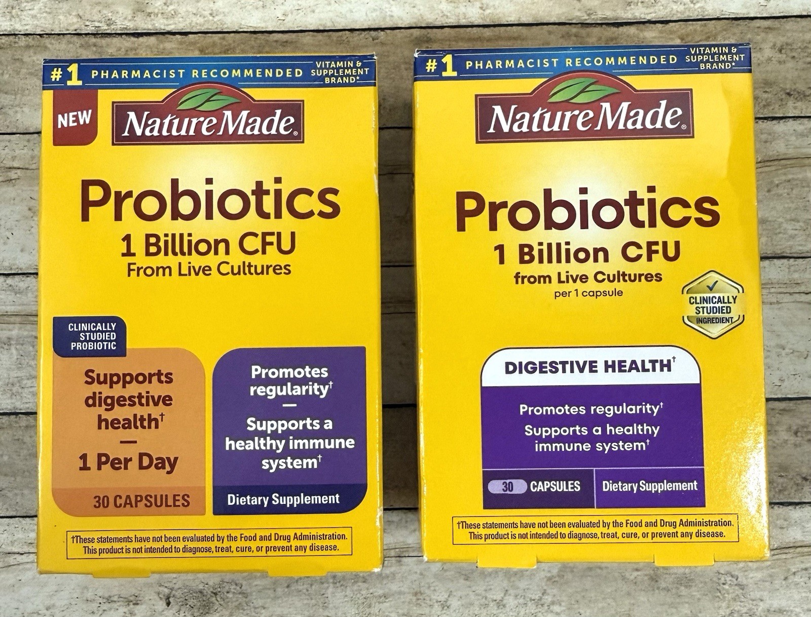 2PK Nature Made Probiotics 1 Billion CFU 30 Capsules EA EXP 8/27;12/27 FAST SHIP