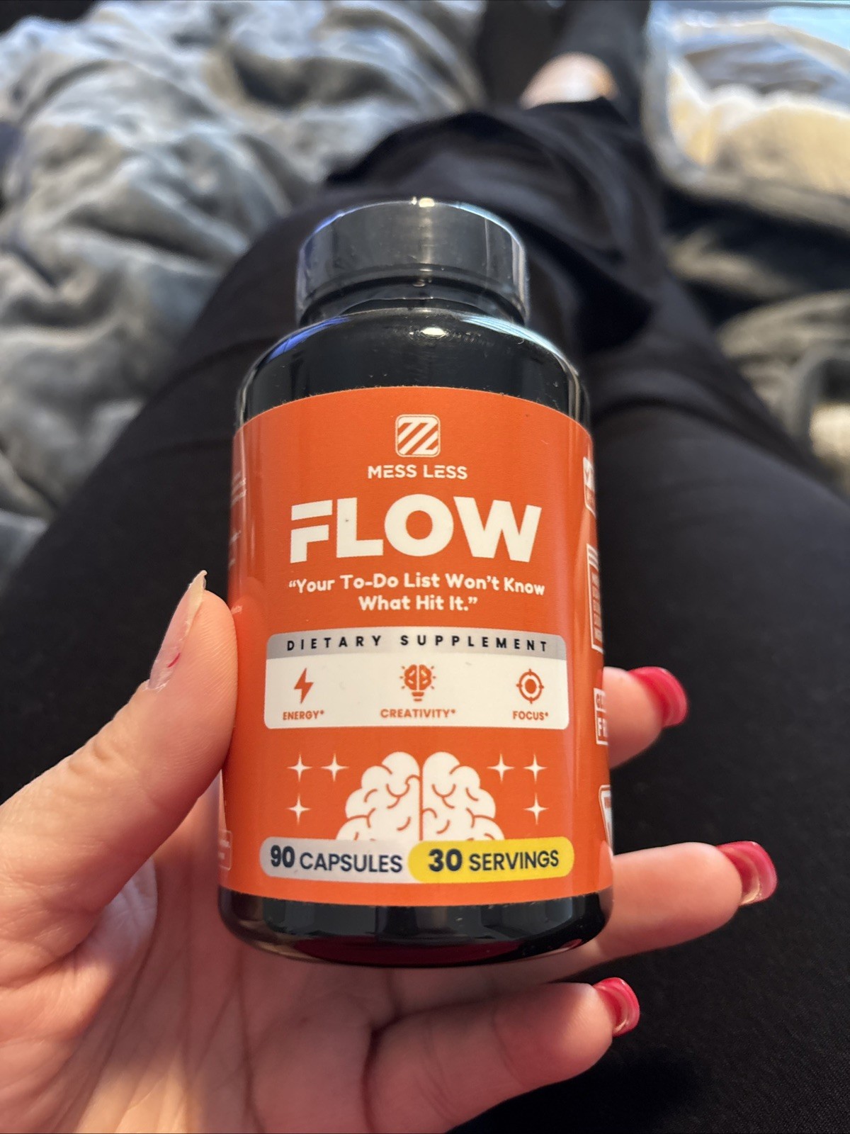Mess Less Flow Dietary Supplement Energy, Creativity, Focus 90 caps 30 servings