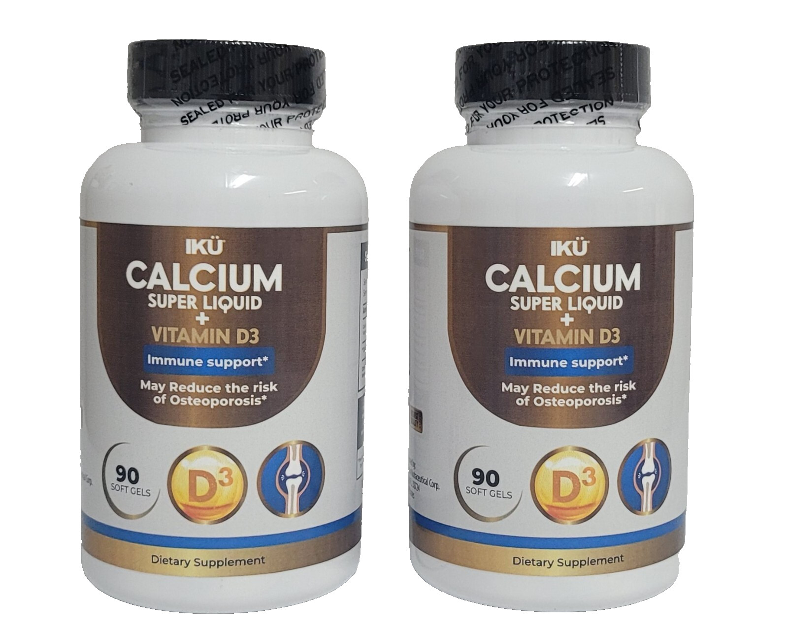 Calcium + Vitamin D3-Supports Bone & Teeth Health-90 Soft gels better absorption
