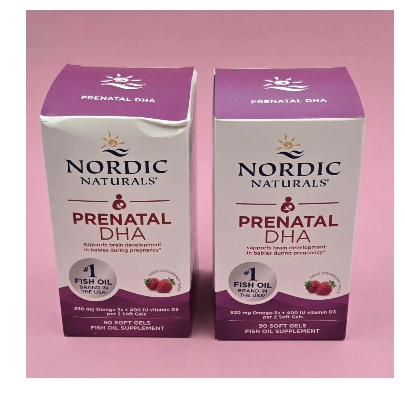 Nordic Naturals Prenatal DHA Omega-3 + Vitamin D3 Softgels Strawberry 90ct
