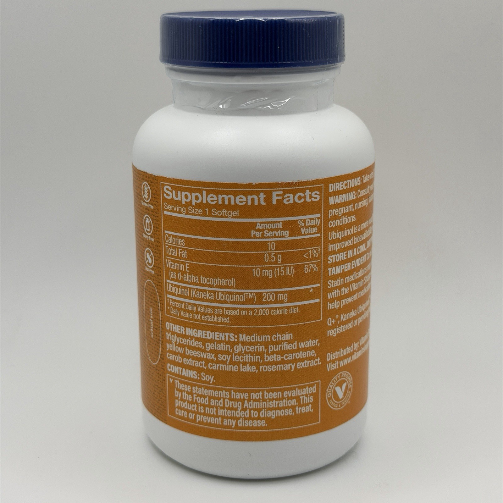 The Vitamin Shoppe Ubiquinol CoQ-10 200mg Heart Health 120 Softgels – Exp. 05/27