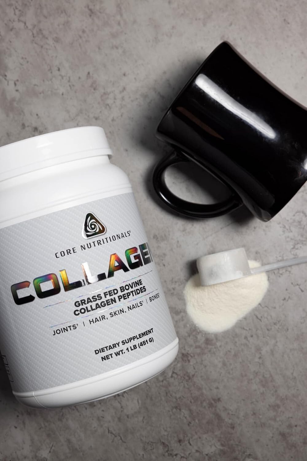 Core Nutritionals Collagen Grass Fed Bovine Collagen Peptides 35 Ser Peach Mango