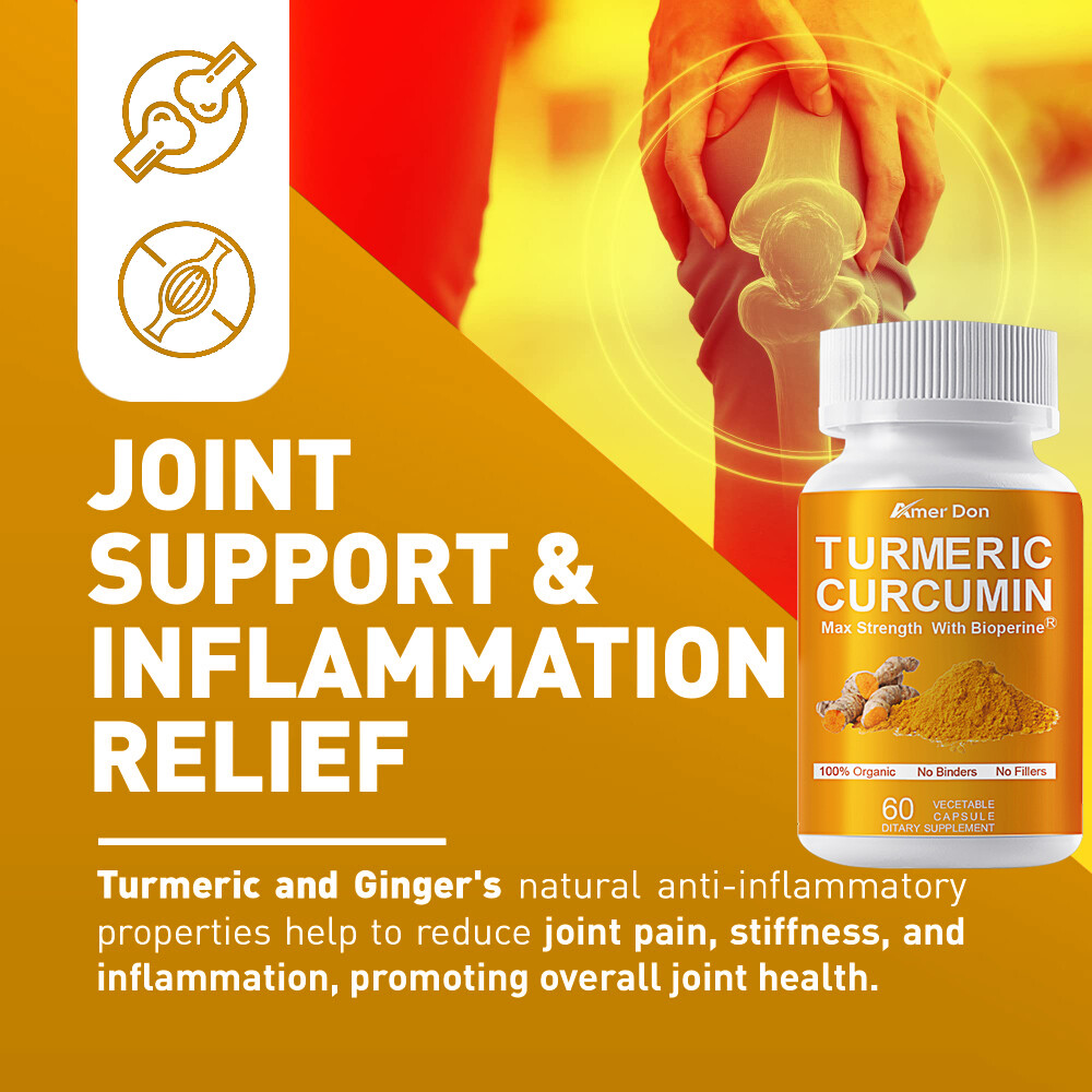 Organic Turmeric Curcumin 10000mg – 95% High Strength Capsules with Black Pepper