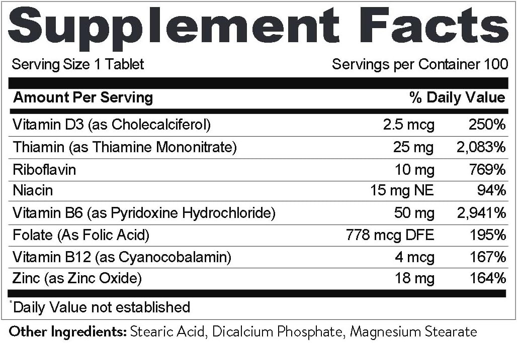 High B Complex Vitamins for Women with Riboflavin (100 tabs) Exp:07/26