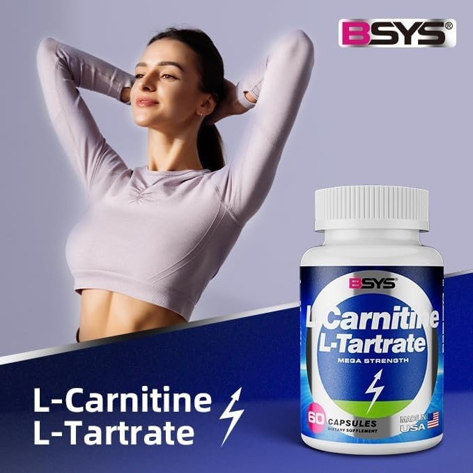 L-Carnitine for Adult, Fitness Exercise 60 Capsules 500 mg Energy Supplement