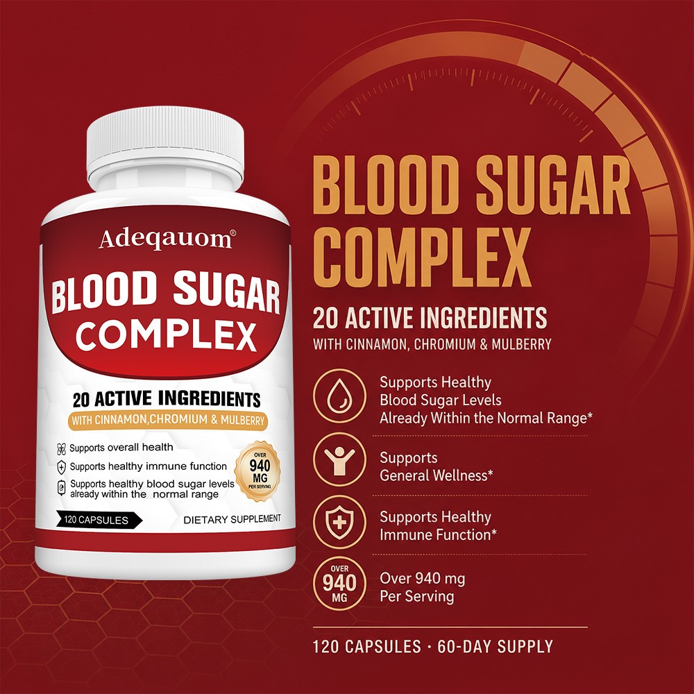 20 Active Ingredients for Balanced Glucose, Immune & Daily Wellness, 30~120 Caps