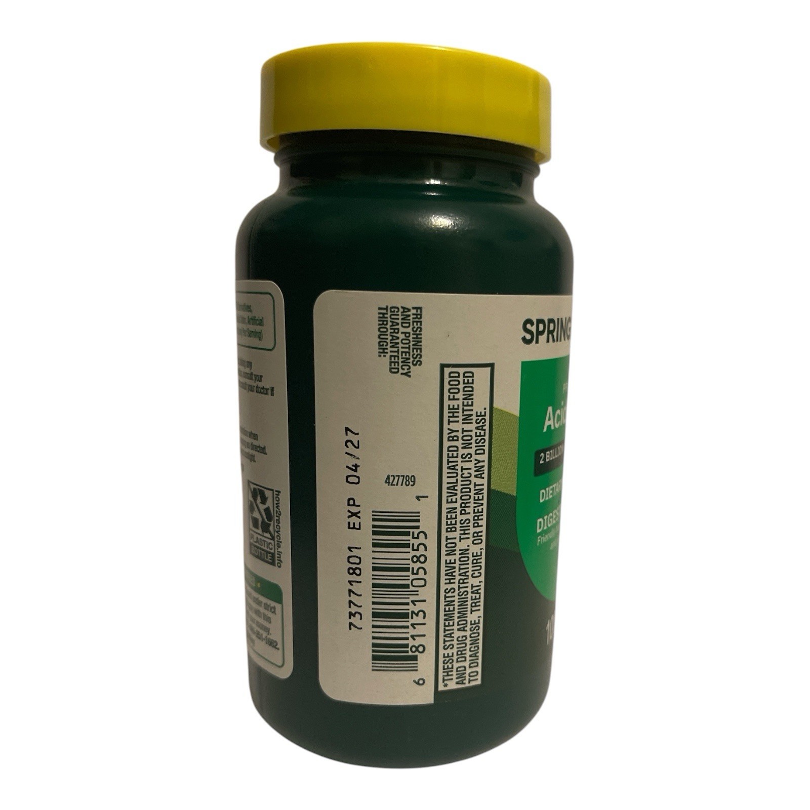 Spring Valley Probiotic Acidophilus 2 Billion CFU Digestive Health 100 Caplets