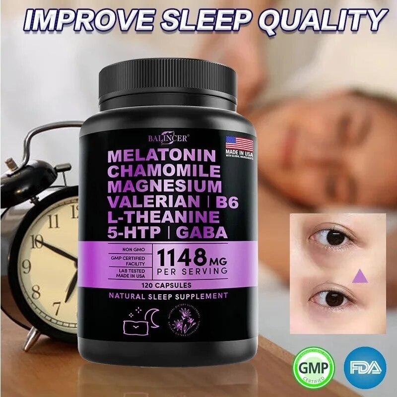 Sleep Support Capsules Improve Sleep Quality Relieve Stress Sleep w/Vitamin B6