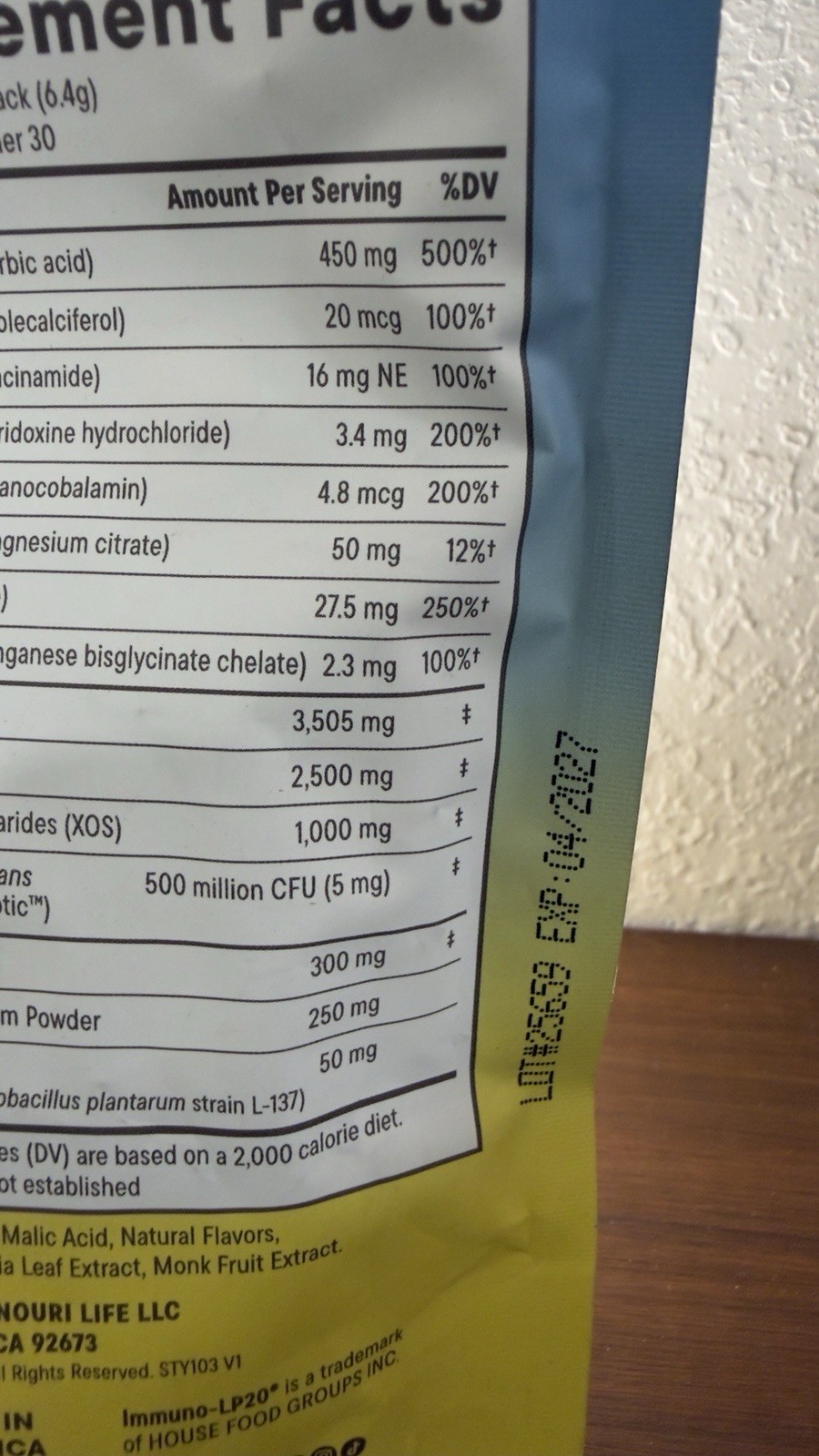 dailynouri StayWell Digestive & Immunity Drink Mix Lemonade 30 Stick Packs