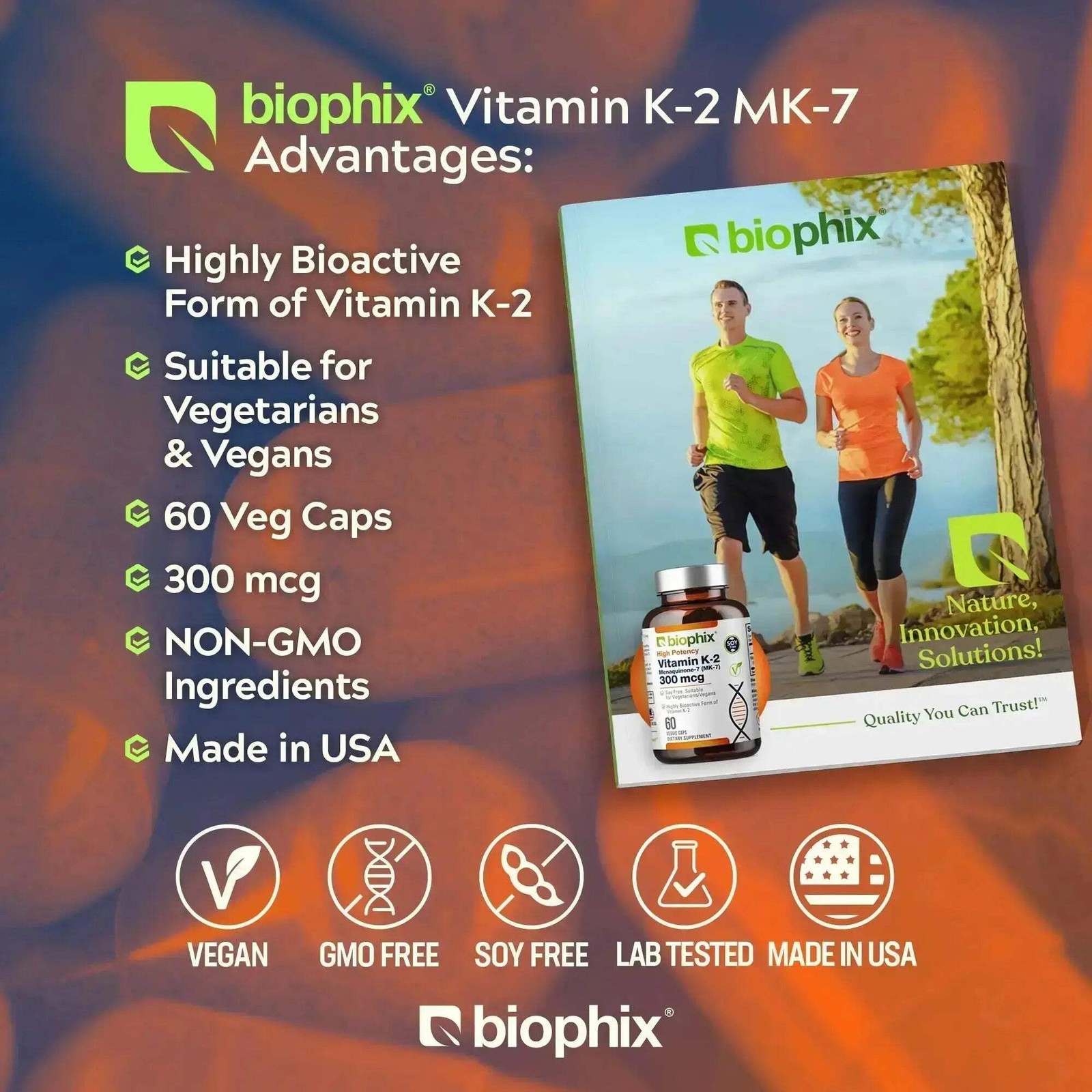 biophix Vitamin K2 MK-7 – 300 mcg 60 Vegetarian Capsules
