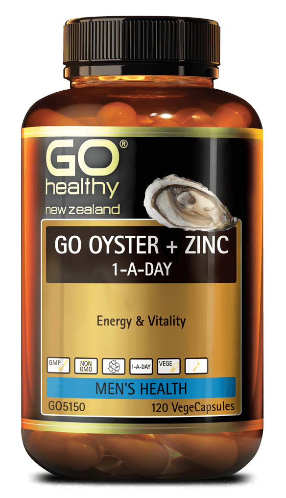 Go Healthy Oyster & Zinc Mens Healths NZ Sourced Oyster for Vitality 120 caps
