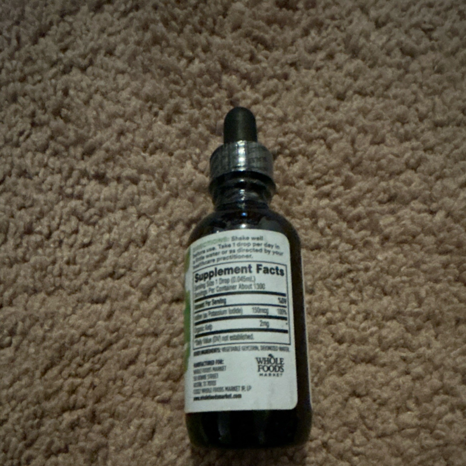 365 Whole Foods Market Liquid Iodine with Kelp Thyroid Support 2 fl oz