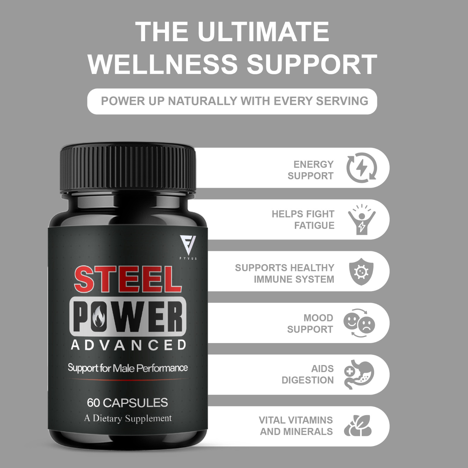 Steel Power Advanced Performance Supplement, Steel Power (60 Capsules)