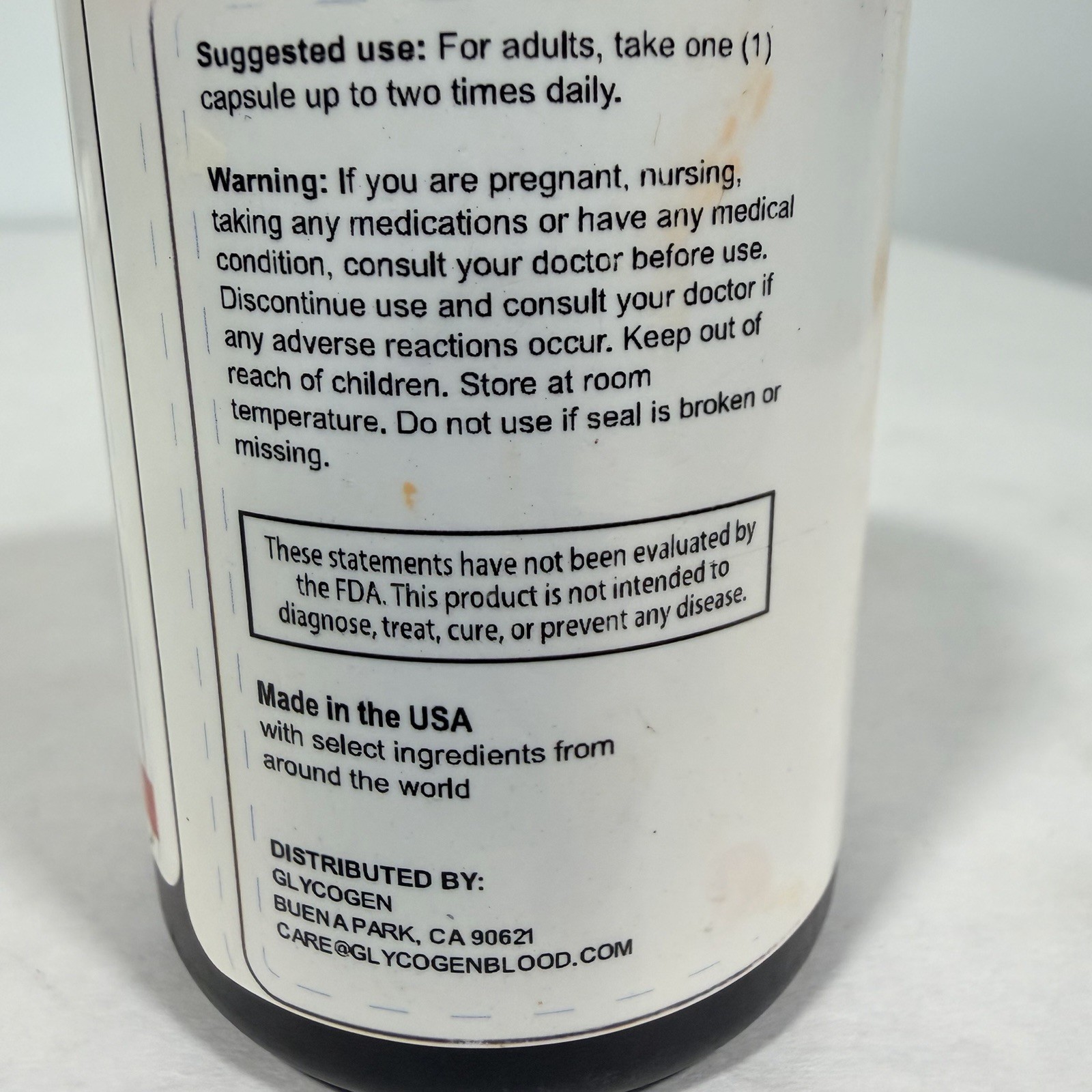 Advanced Formula Glycogen Blood Balance – 260 mg, 30 Days, exp 1/27