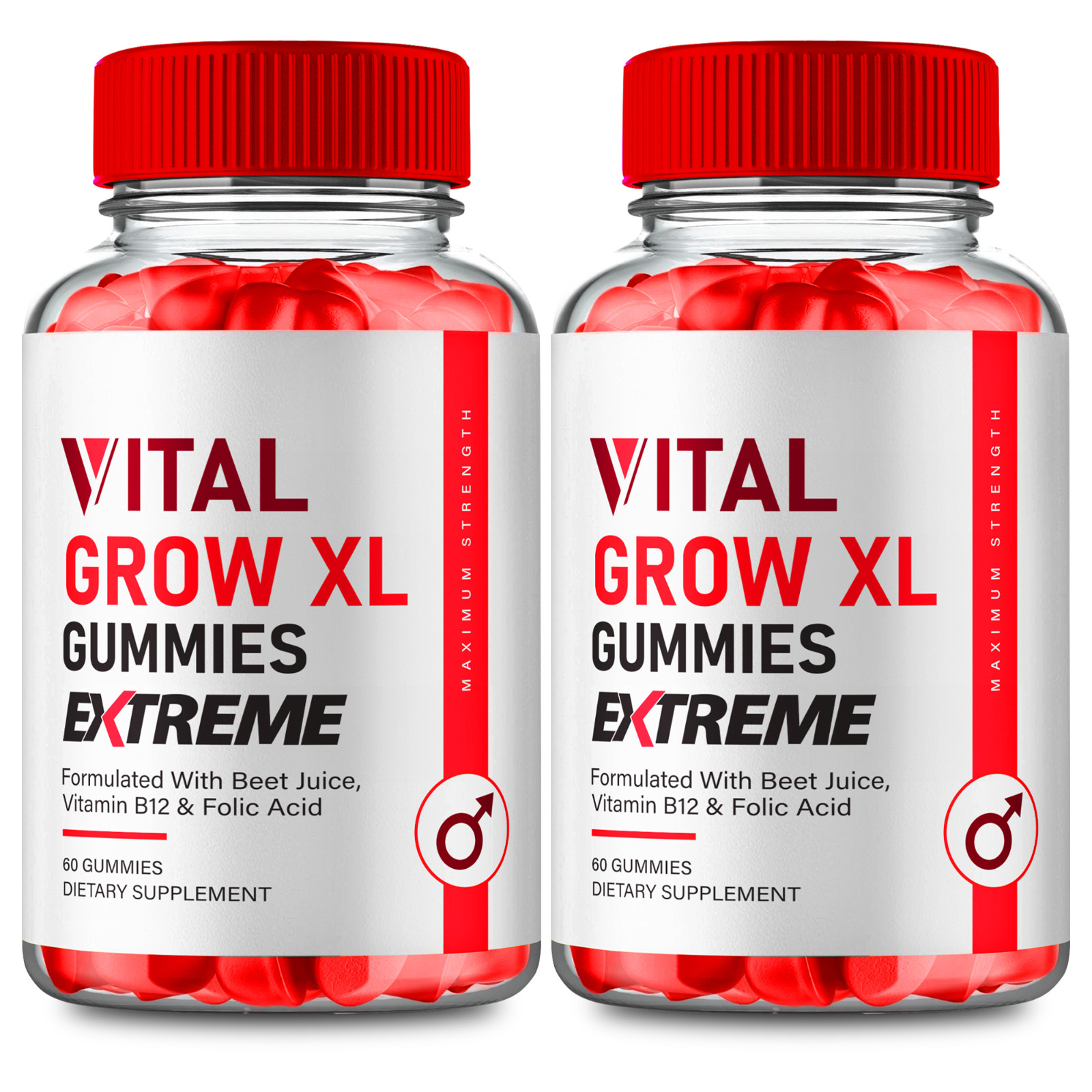 (2 Pack) Vital Grow XL Gummies Advanced Strength VitalGrow XL (120 Gummies)